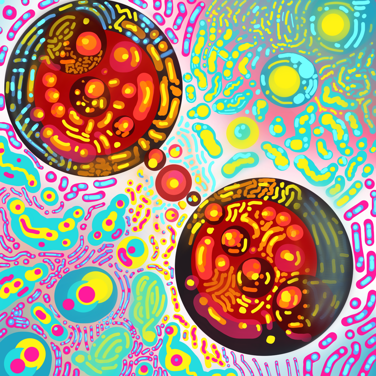 “Telophase” part of the Mitosis Series - 24 x 24 Matte Poster